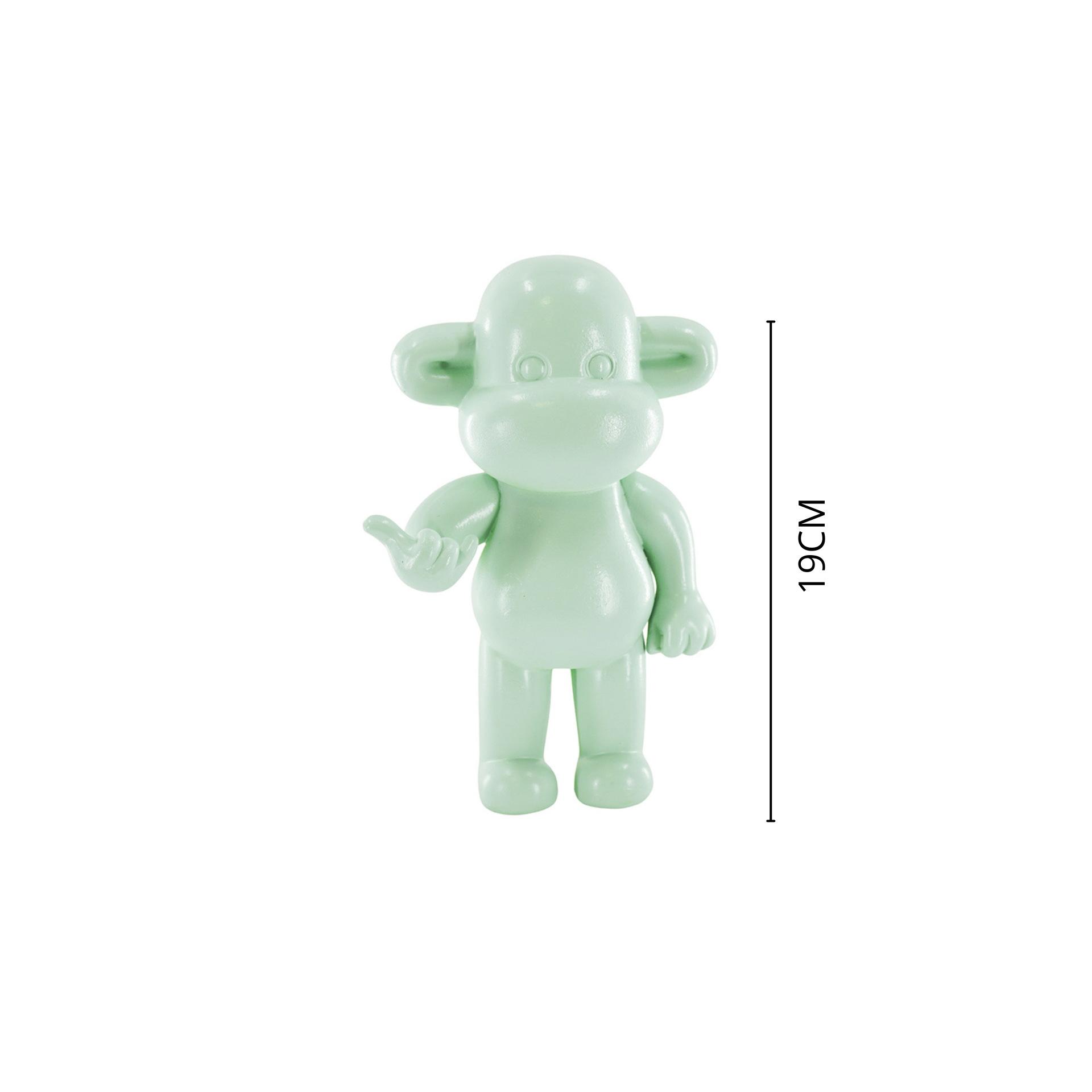 Ornament - Hang loose Aap Beeld 'The Legend' - Polyresin - Mintgroen - 11x7x19cm Housevitamin Shop
