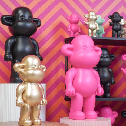 Ornament - Aap Beeld 'The Legend' -Polyresin - Zwart - 33x21x50cm Housevitamin Shop