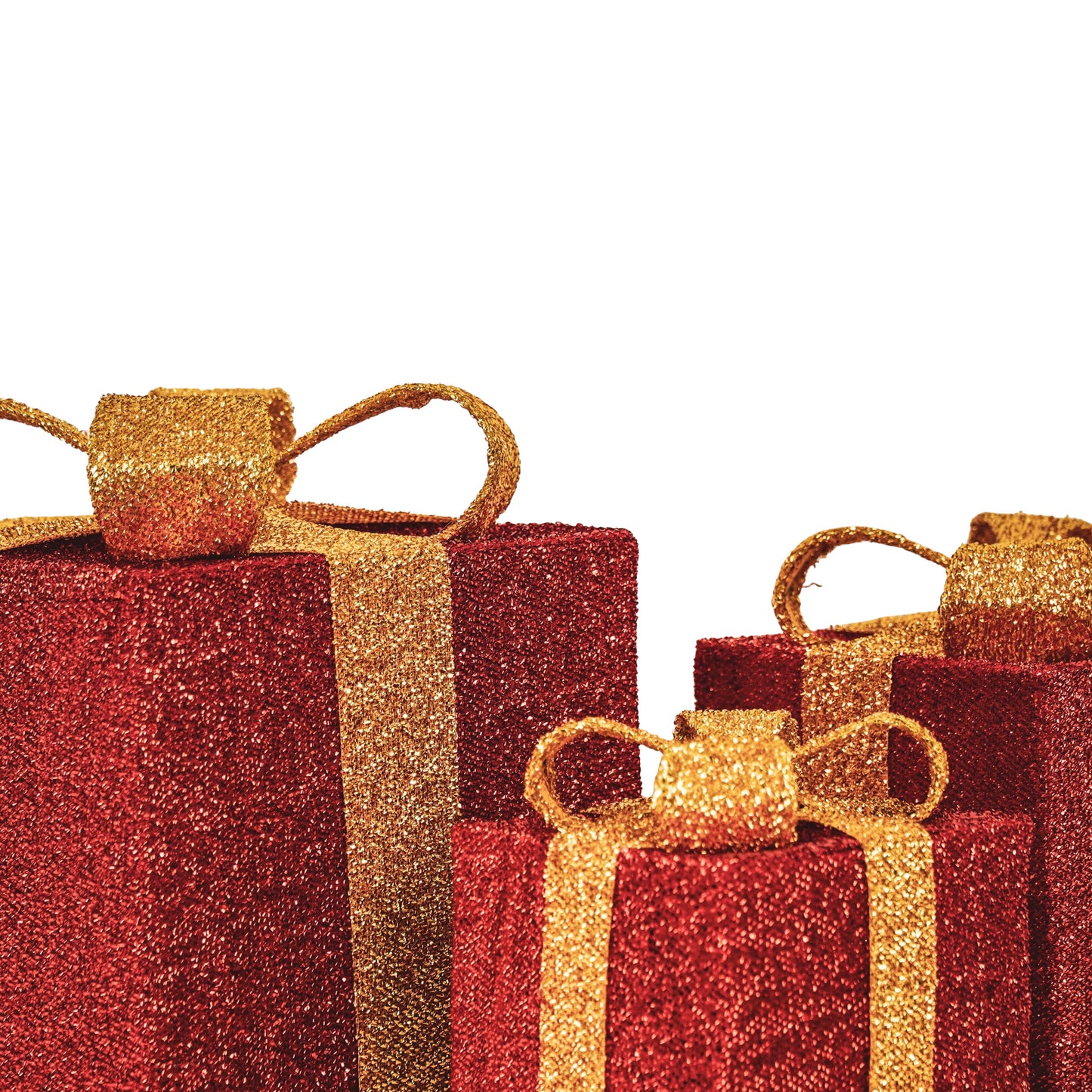 Kerst Led Lamp - Geschenkset van 3 - Rood/Goud - 15cm/20cm/25cm Housevitamin