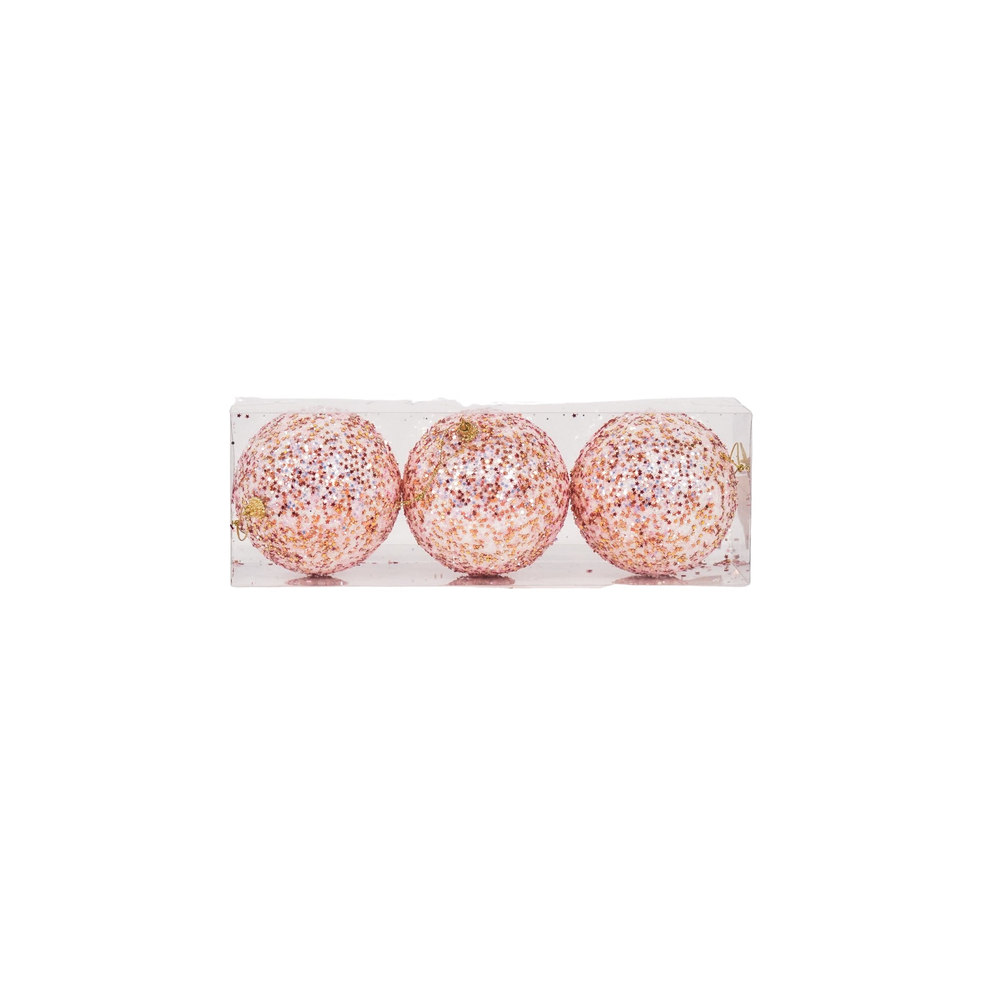 Kersthangers- Kerstballen- Schuim- Roze Glitter -S3- 10cm Housevitamin