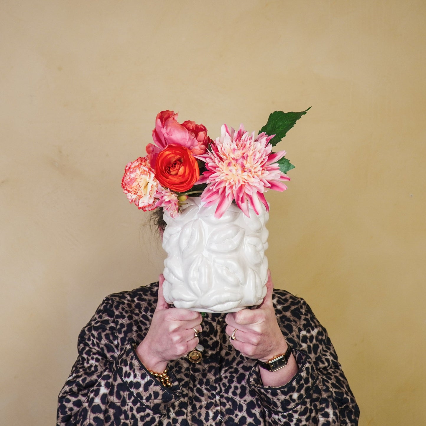 Housevitamin Pot - Kusjes - Keramiek - Beige - 17,5x17,5x17,5cm - Home & Garden > Decor > Vases