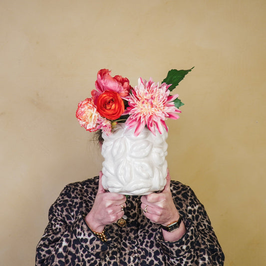 Housevitamin Pot - Kusjes - Keramiek - Beige - 17,5x17,5x17,5cm - Home & Garden > Decor > Vases