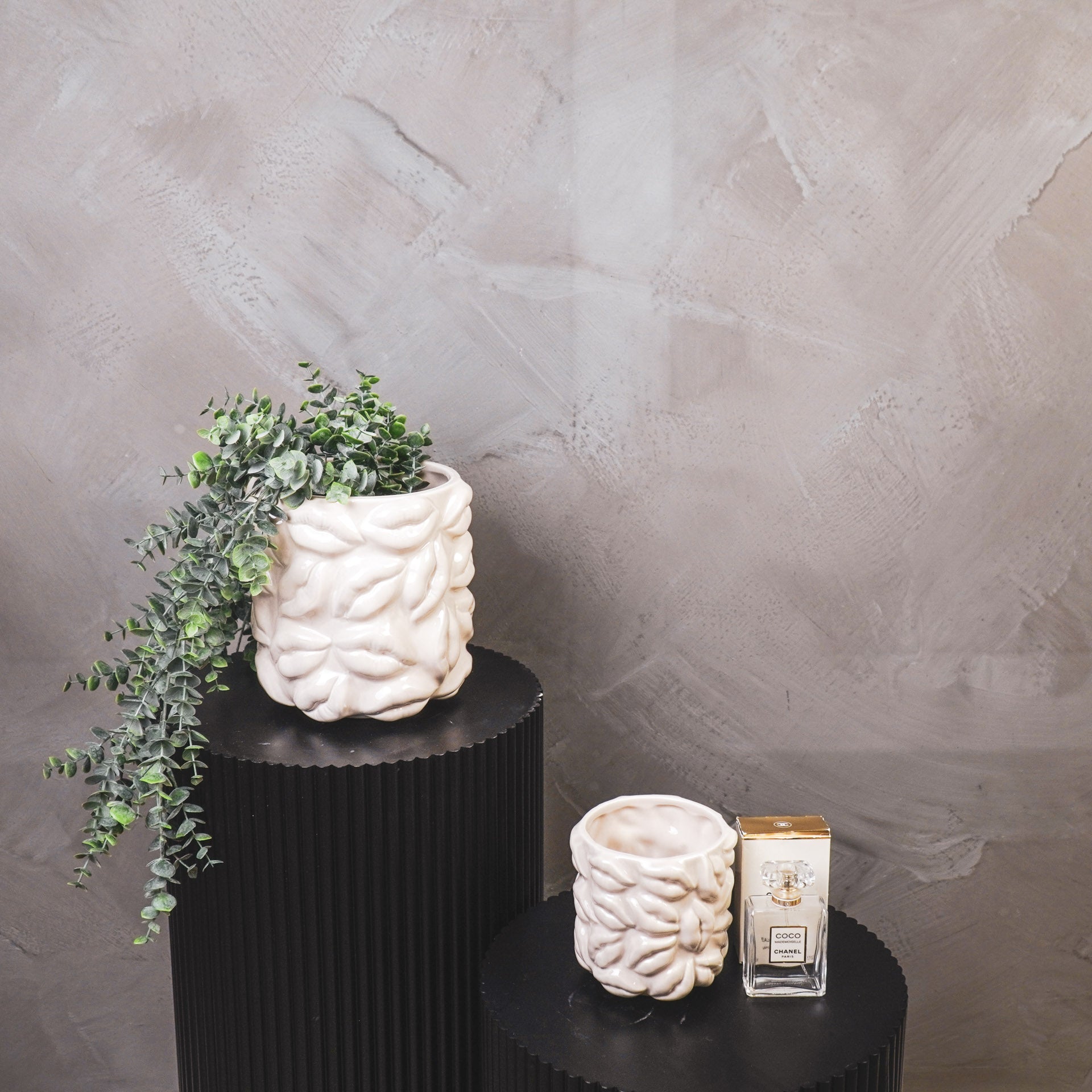 Housevitamin Pot - Kusjes - Keramiek - Beige - 17,5x17,5x17,5cm - Home & Garden > Decor > Vases