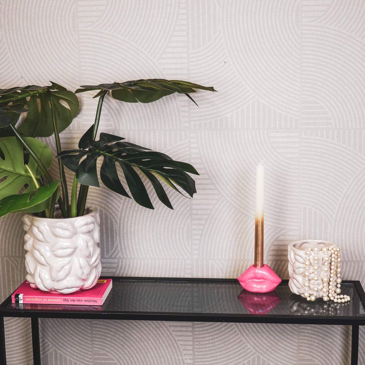 Housevitamin Pot - Kusjes - Keramiek - Beige - 17,5x17,5x17,5cm - Home & Garden > Decor > Vases