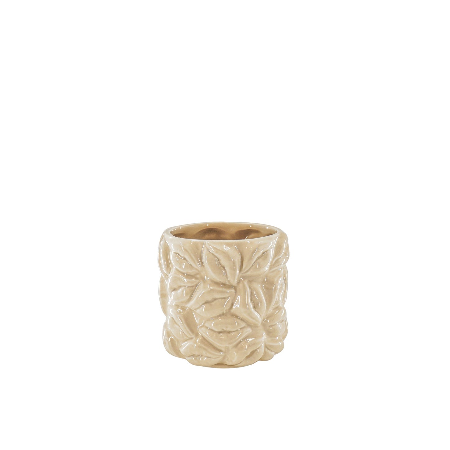 Housevitamin Pot - Kusjes - Keramiek - Beige - 11x11x11,5cm - Home & Garden > Decor > Vases