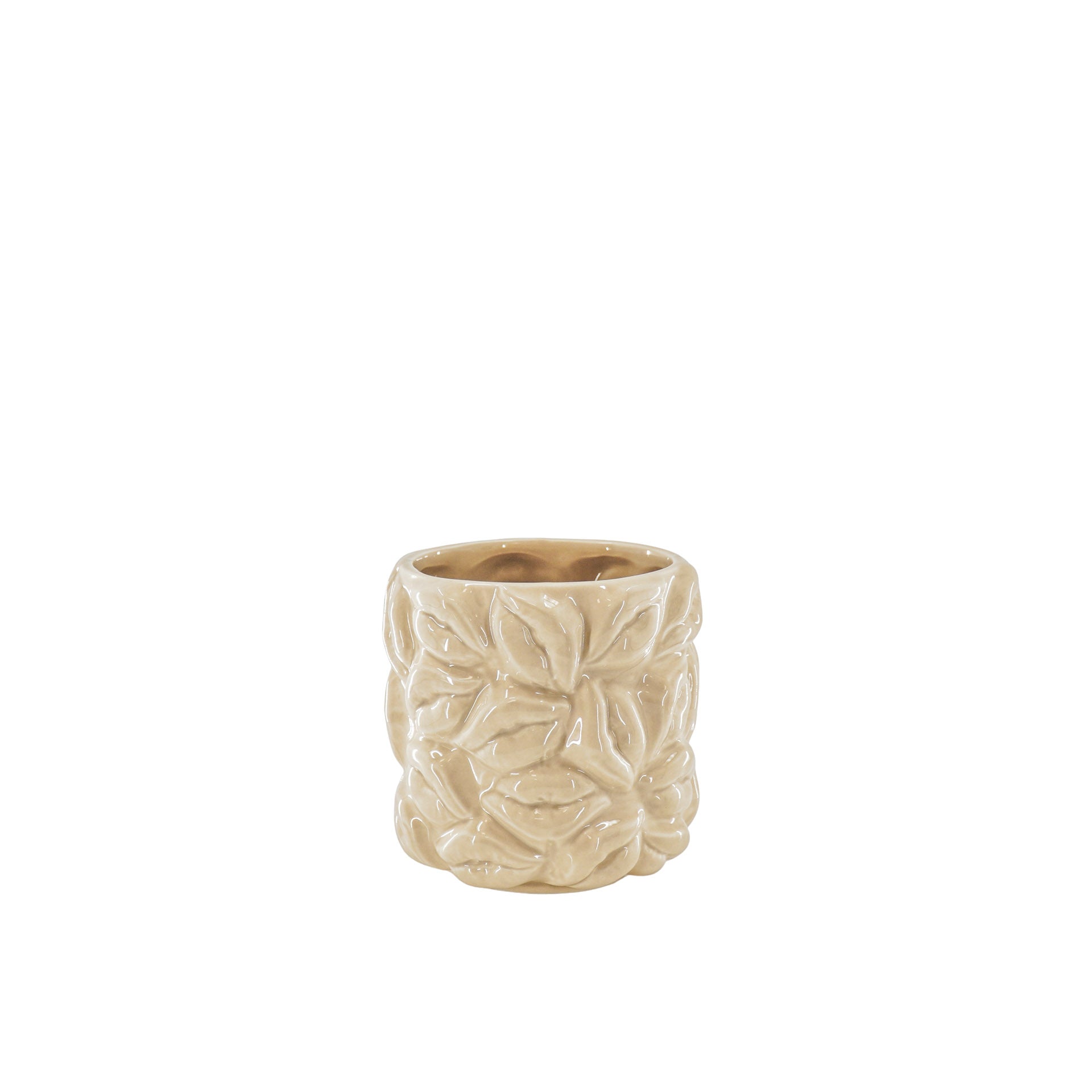 Housevitamin Pot - Kusjes - Keramiek - Beige - 11x11x11,5cm - Home & Garden > Decor > Vases