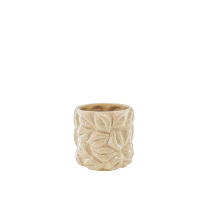 Housevitamin Pot - Kusjes - Keramiek - Beige - 11x11x11,5cm - Home & Garden > Decor > Vases
