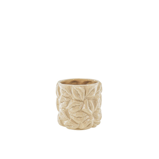 Housevitamin Pot - Kusjes - Keramiek - Beige - 11x11x11,5cm - Home & Garden > Decor > Vases
