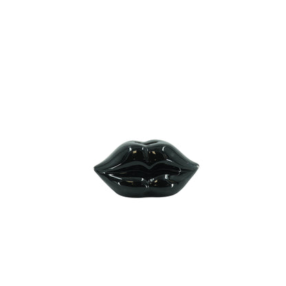 Housevitamin Ornament- Spaarpot - Lip - Keramiek - Zwart - 15x8x8cm - Home & Garden > Decor