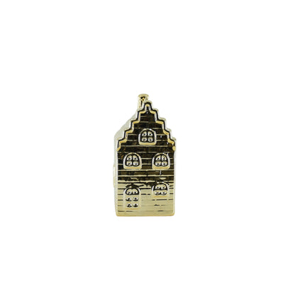 Housevitamin Ornament- Spaarpot - Huis - Keramiek - Goud - 7x7x13cm - Home & Garden > Decor