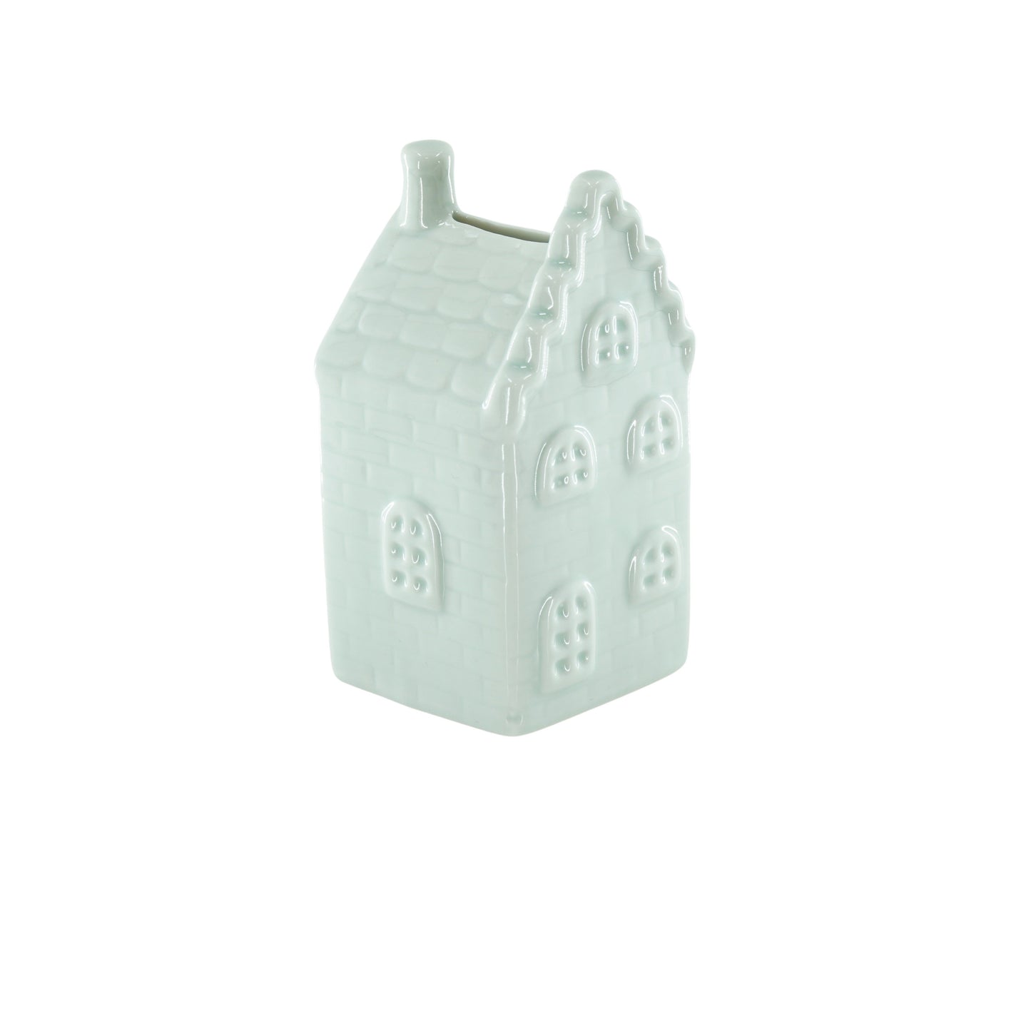 Housevitamin Ornament- Spaarpot - Huis - Keramiek - Mintgroen - 7x7x13cm - Home & Garden > Decor