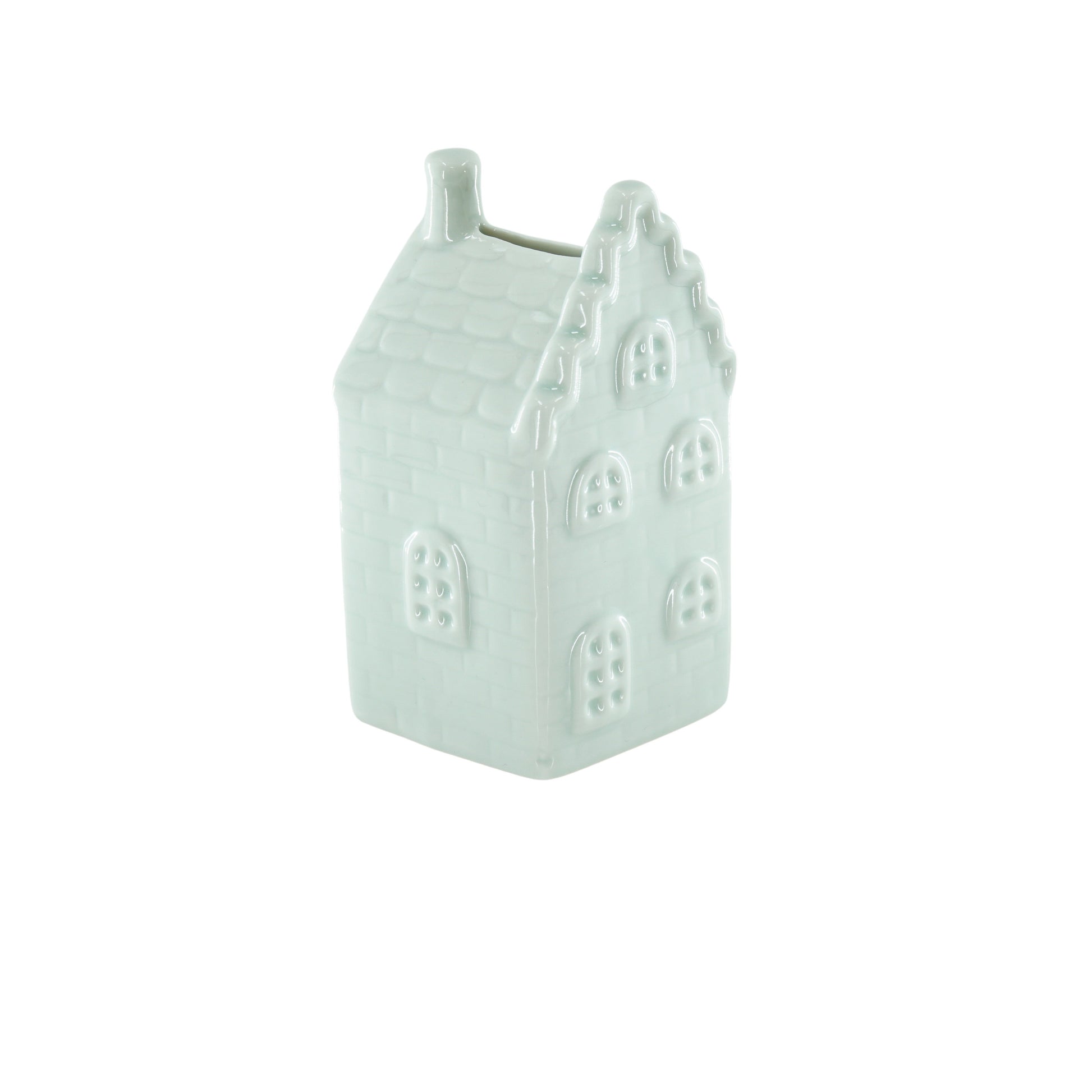 Housevitamin Ornament- Spaarpot - Huis - Keramiek - Mintgroen - 7x7x13cm - Home & Garden > Decor