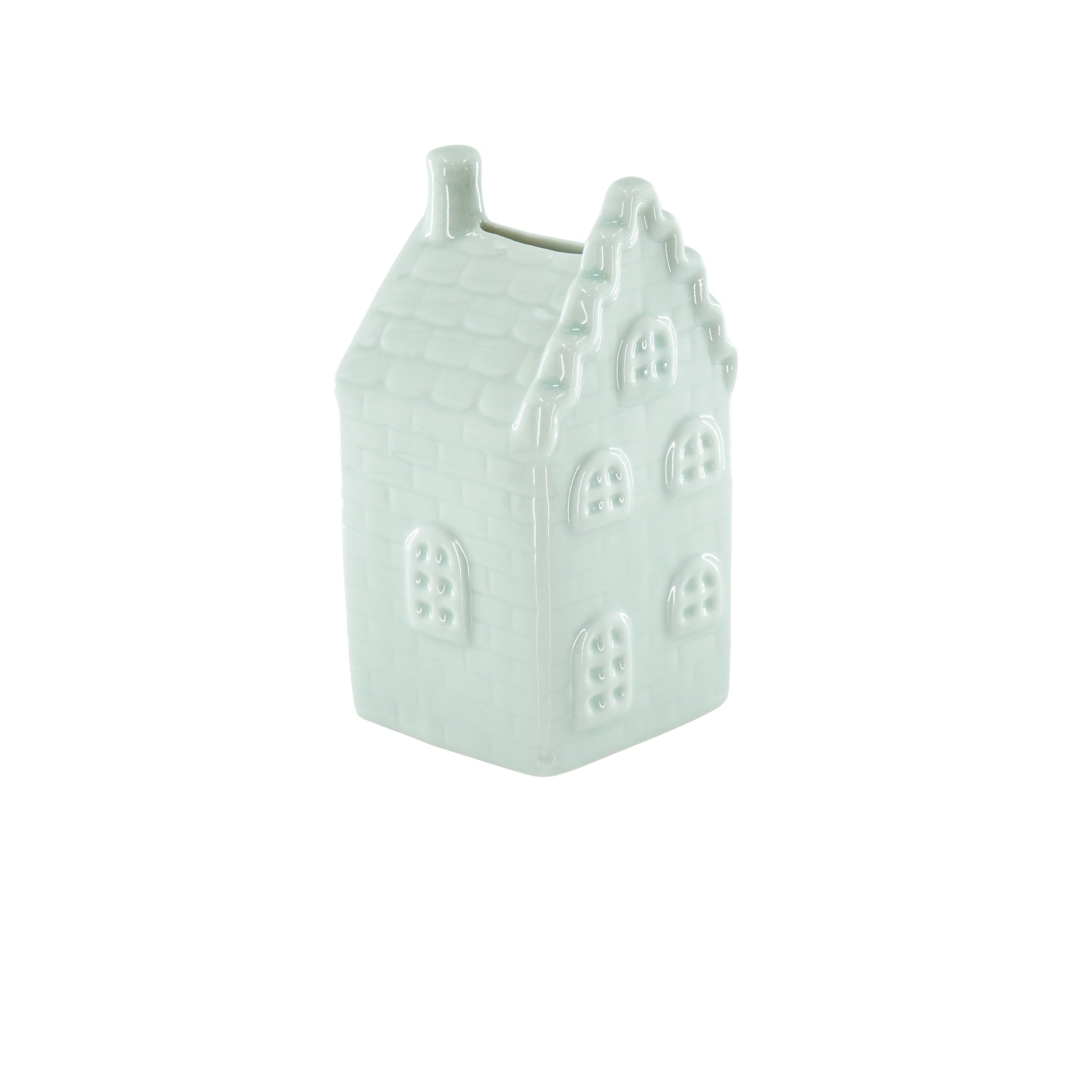 Housevitamin Ornament- Spaarpot - Huis - Keramiek - Mintgroen - 7x7x13cm - Home & Garden > Decor