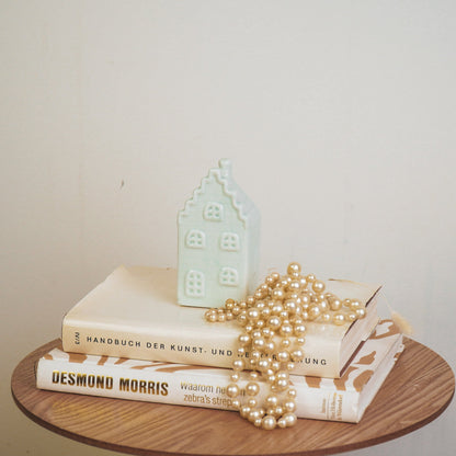 Housevitamin Ornament- Spaarpot - Huis - Keramiek - Mintgroen - 7x7x13cm - Home & Garden > Decor