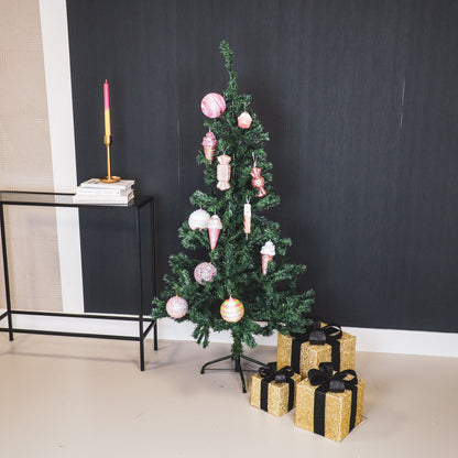 Kerst Led Lamp - Cadeau Set van 3 - Kunststof - Goud/Zwart - 15cm/20cm/25cm Housevitamin Shop