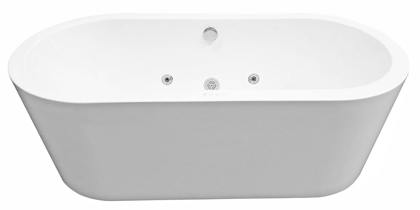 Libero Vrijstaand Whirlpoolbad Wiesbaden 170x80x59 cm Inclusief Afvoer Wit