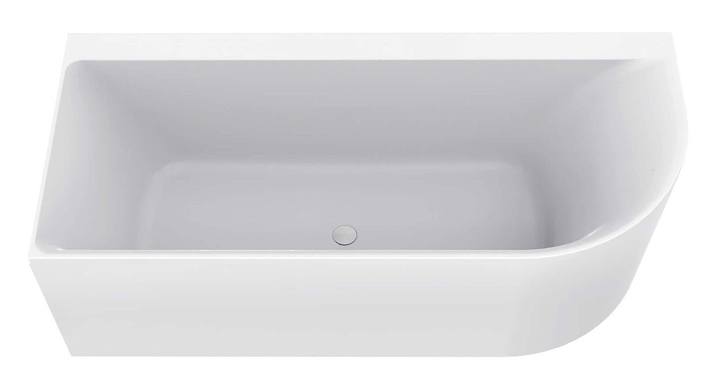 Zenn Hoekbad Wiesbaden Links 180X80 Cm met Afvoer in Wit Bad Sanitairluxe