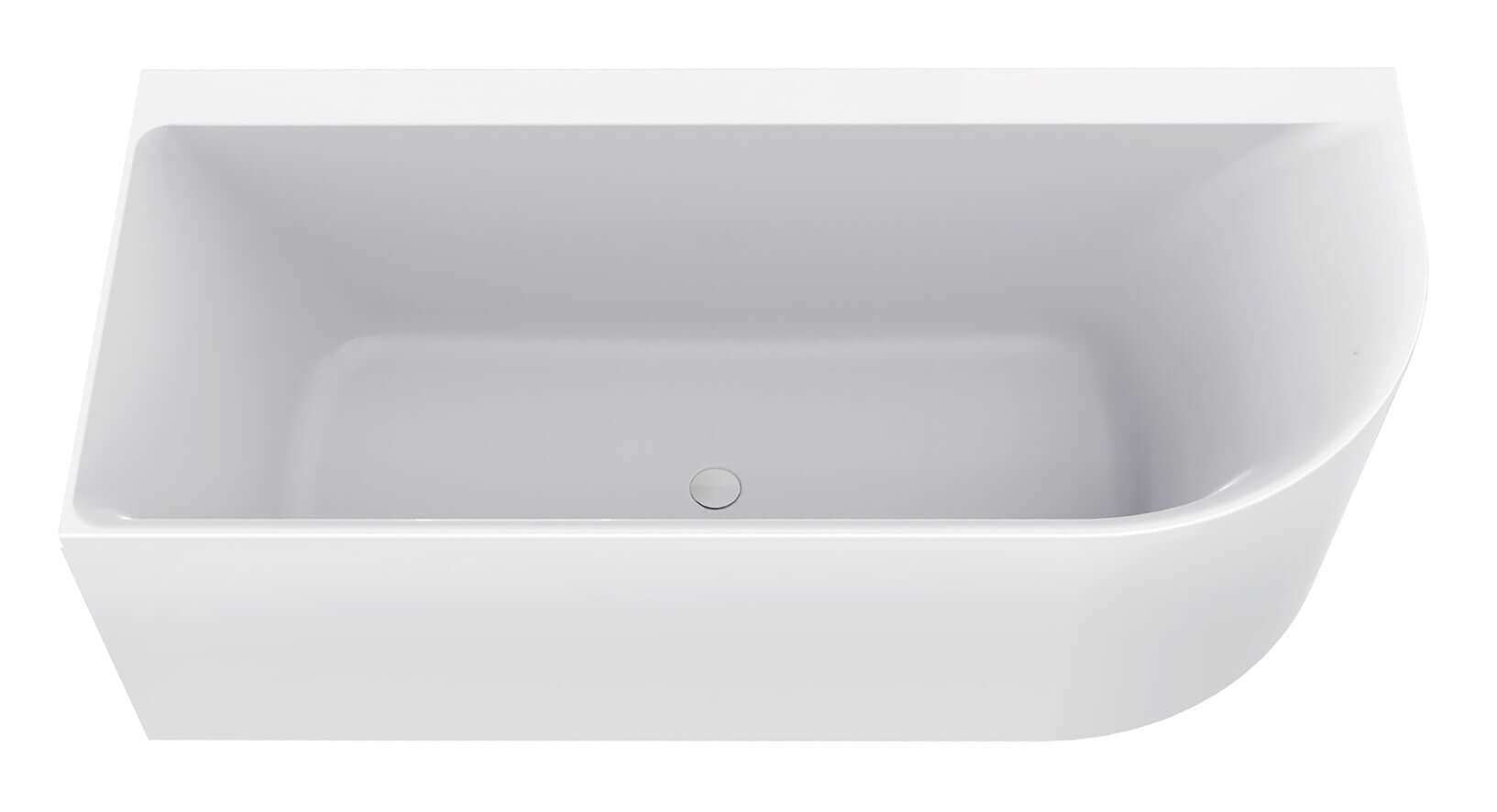 Zenn Hoekbad Wiesbaden Links 180X80 Cm met Afvoer in Wit Bad Sanitairluxe