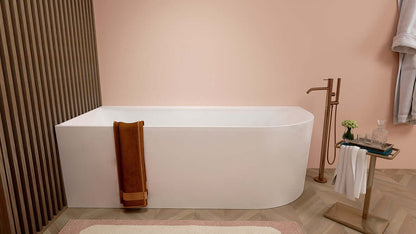 Zenn Hoekbad Wiesbaden Links 180X80 Cm met Afvoer in Wit Bad Sanitairluxe