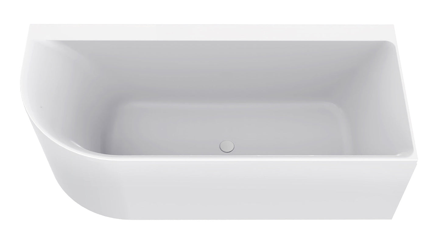 Zenn Hoekbad Wiesbaden 180x80 cm met Afvoer Wit Bad Sanitairluxe