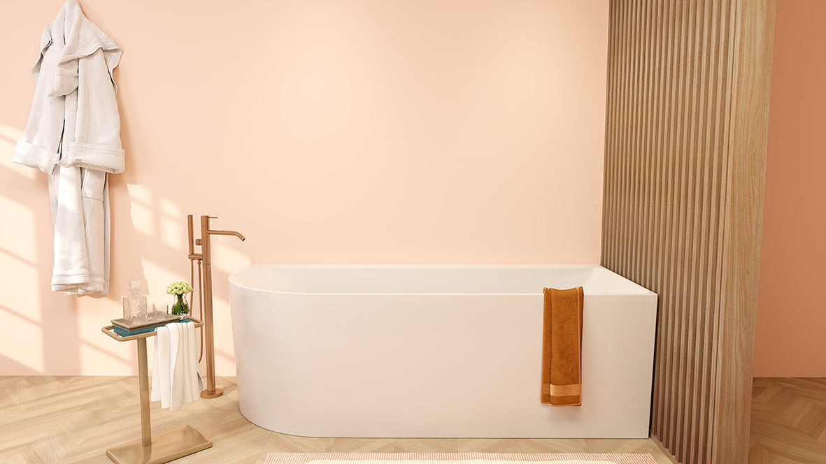 Zenn Hoekbad Wiesbaden 180x80 cm met Afvoer Wit Bad Sanitairluxe