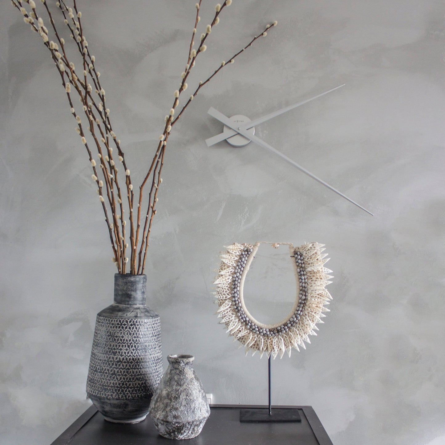 Large wall clock - 85 cm - Aluminum - 'Hands' Wall clock NeXtime Clocks