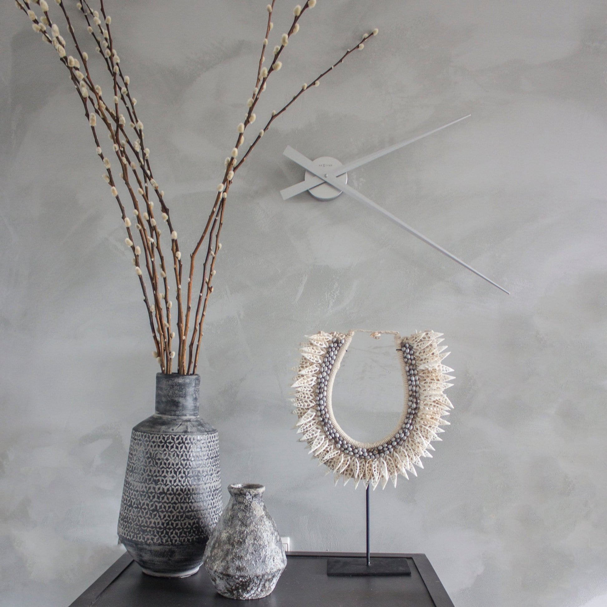 Large wall clock - 85 cm - Aluminum - 'Hands' Wall clock NeXtime Clocks