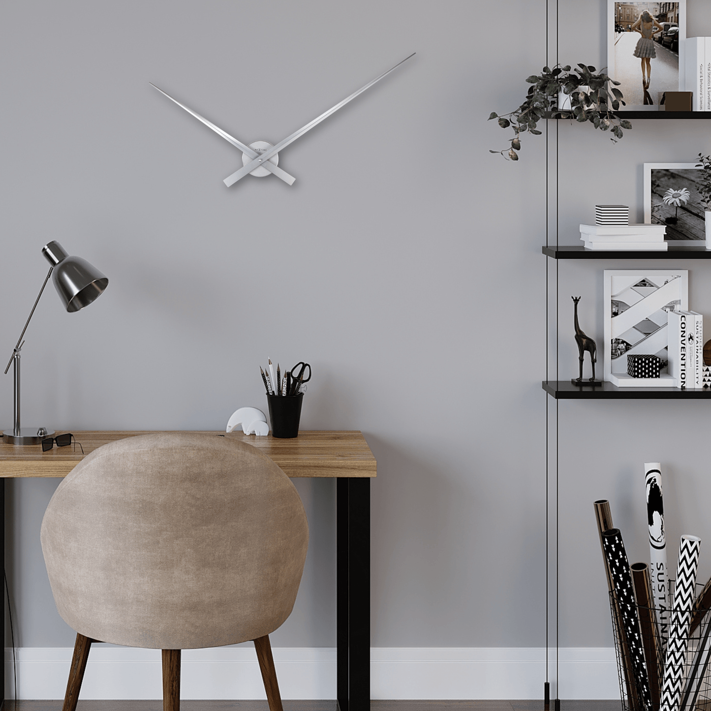 Large wall clock - 85 cm - Aluminum - 'Hands' Wall clock NeXtime Clocks