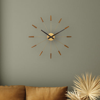 Large Wall clock 58cm - Silent - Wood/Stainless Steel - "Plug-Inn" Wall clock NeXtime Clocks