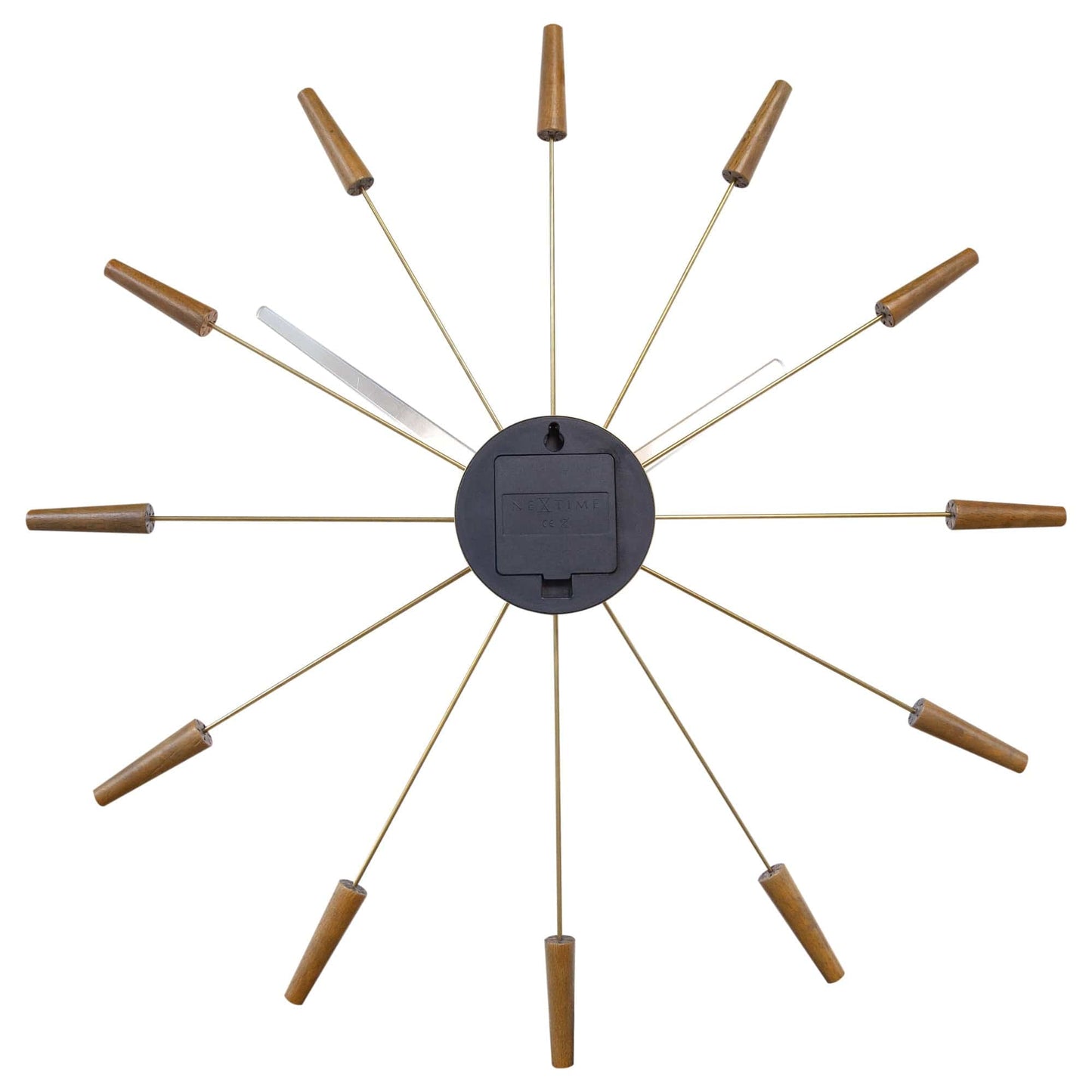 Large Wall clock 58cm - Silent - Wood/Stainless Steel - "Plug-Inn" Wall clock NeXtime Clocks