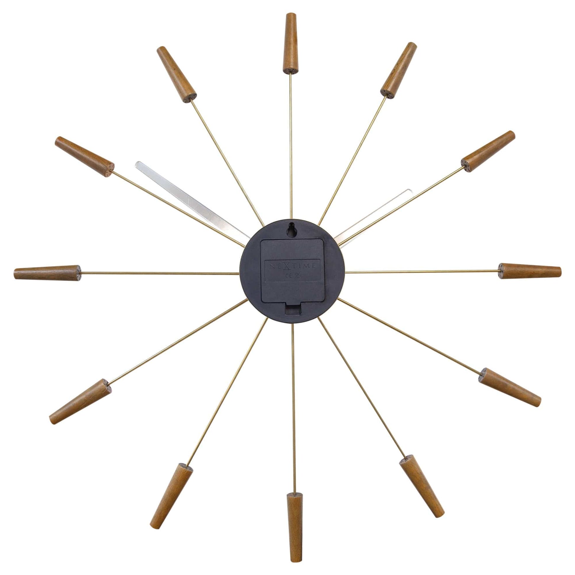 Large Wall clock 58cm - Silent - Wood/Stainless Steel - "Plug-Inn" Wall clock NeXtime Clocks