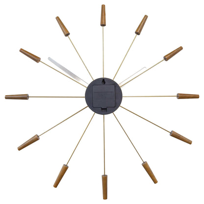 Large Wall clock 58cm - Silent - Wood/Stainless Steel - "Plug-Inn" Wall clock NeXtime Clocks