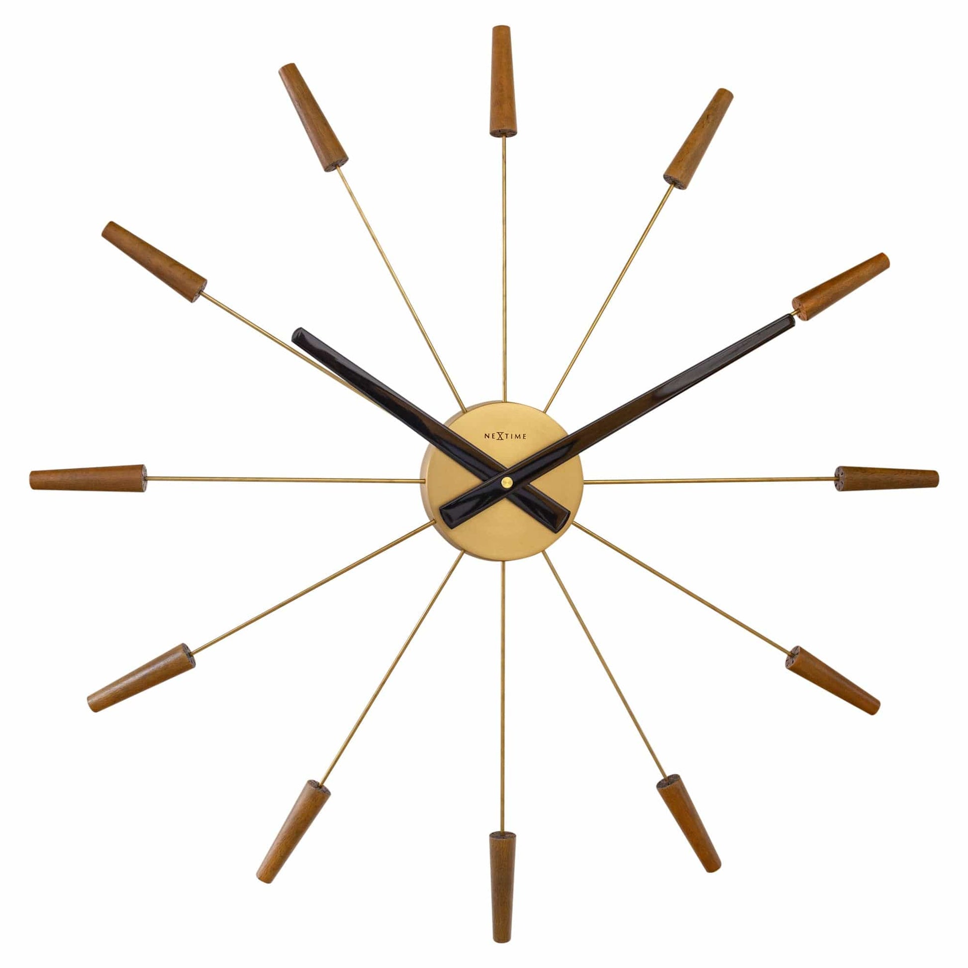Large Wall clock 58cm - Silent - Wood/Stainless Steel - "Plug-Inn" Wall clock NeXtime Clocks