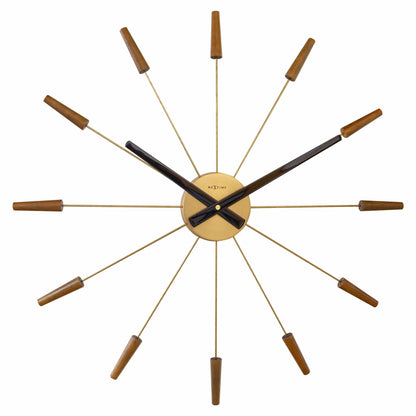 Large Wall clock 58cm - Silent - Wood/Stainless Steel - "Plug-Inn" Wall clock NeXtime Clocks