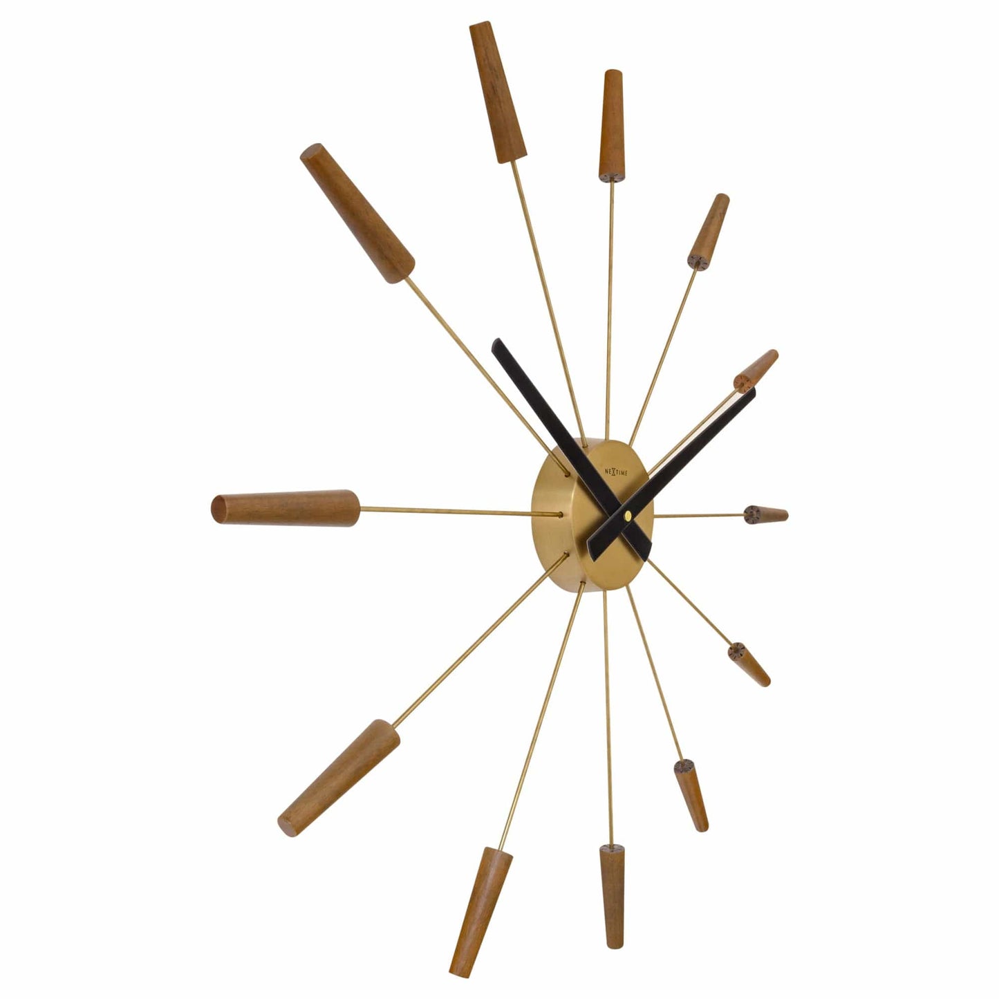 Large Wall clock 58cm - Silent - Wood/Stainless Steel - "Plug-Inn" Wall clock NeXtime Clocks
