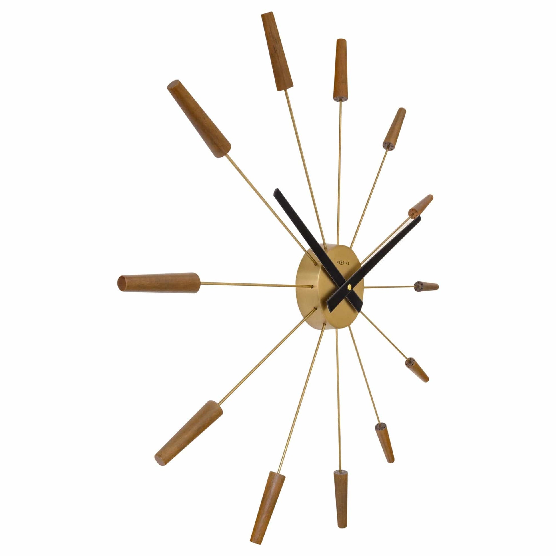 Large Wall clock 58cm - Silent - Wood/Stainless Steel - "Plug-Inn" Wall clock NeXtime Clocks