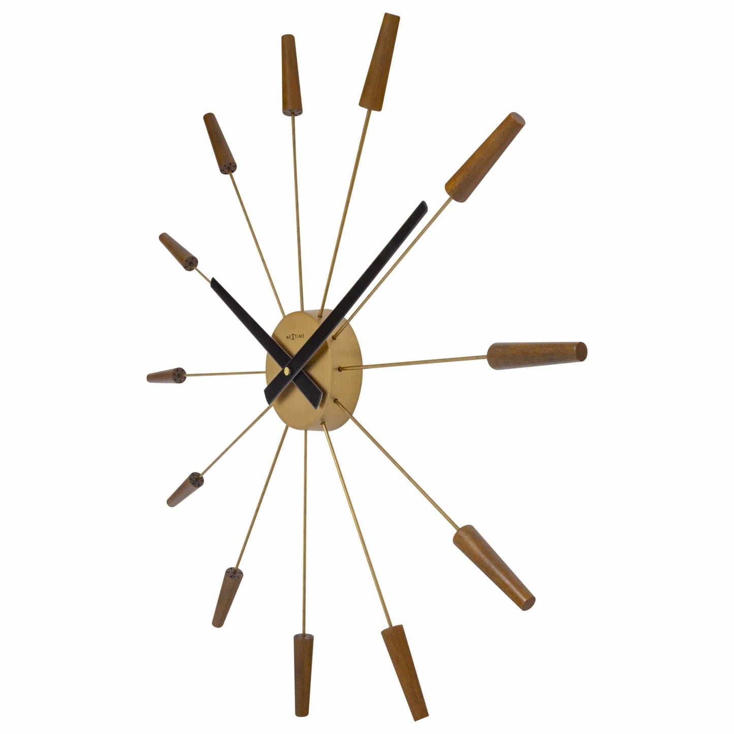 Large Wall clock 58cm - Silent - Wood/Stainless Steel - "Plug-Inn" Wall clock NeXtime Clocks