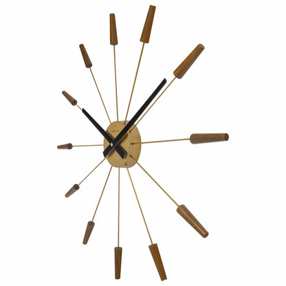 Large Wall clock 58cm - Silent - Wood/Stainless Steel - "Plug-Inn" Wall clock NeXtime Clocks