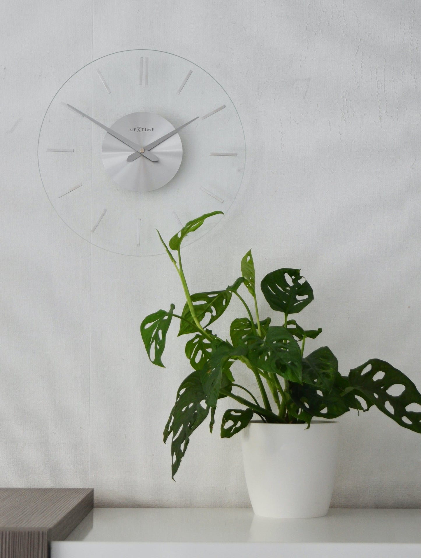 Wall clock - 26 cm - Aluminum - Glass - 'Stripe' Wall clock NeXtime Clocks