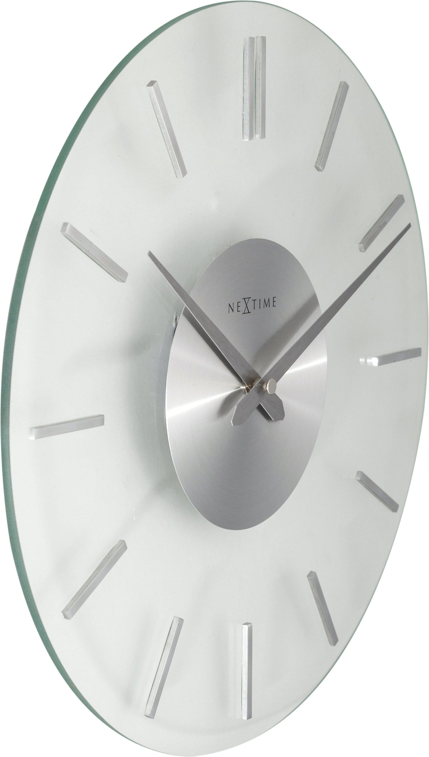 Wall clock - 26 cm - Aluminum - Glass - 'Stripe' Wall clock NeXtime Clocks