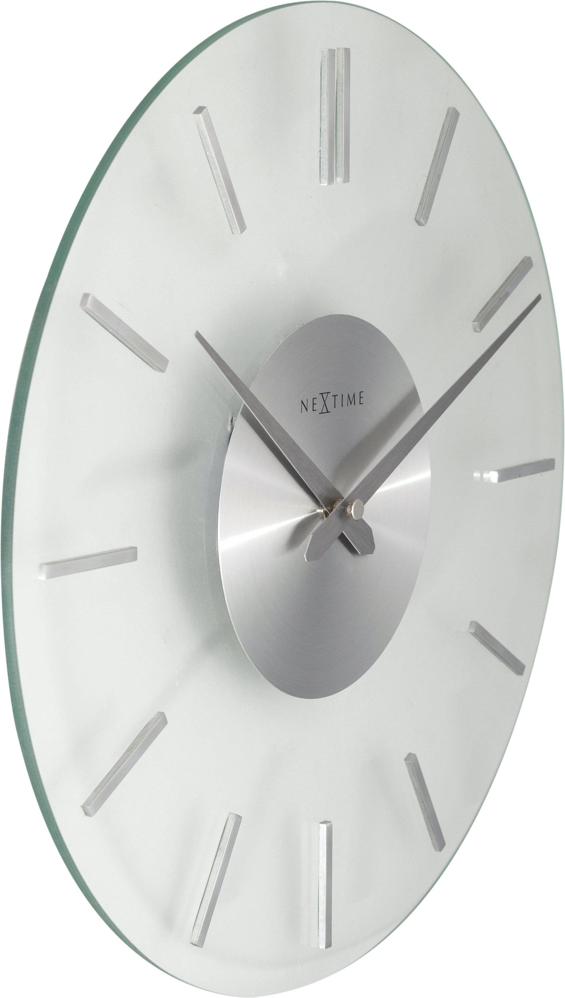 Wall clock - 26 cm - Aluminum - Glass - 'Stripe' Wall clock NeXtime Clocks