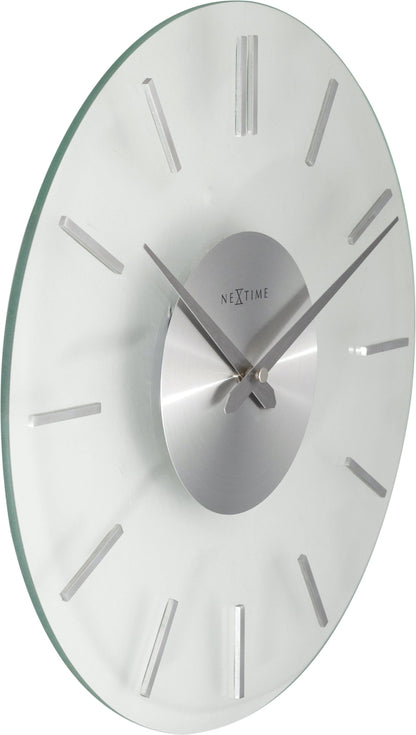 Wall clock - 26 cm - Aluminum - Glass - 'Stripe' Wall clock NeXtime Clocks