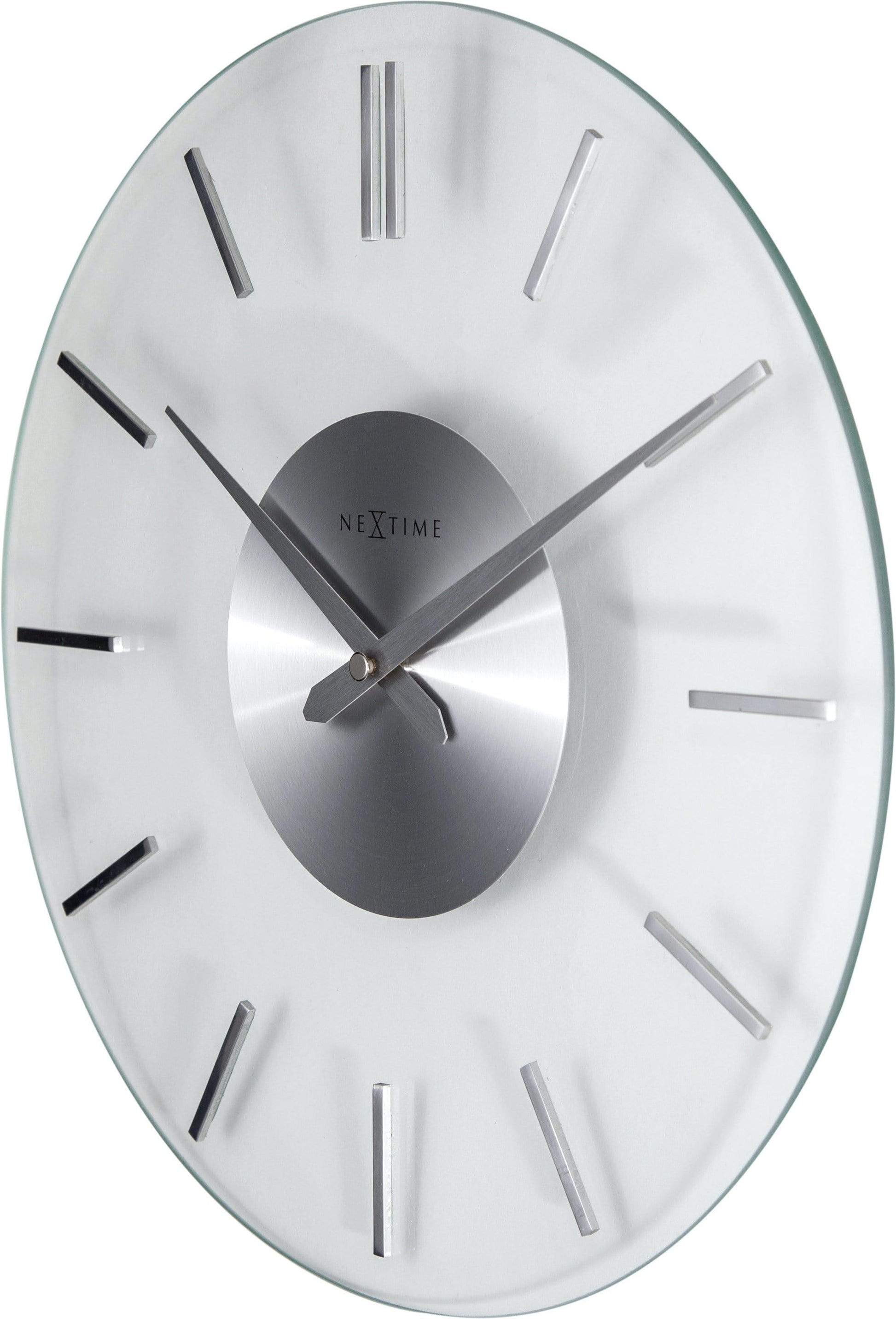 Wall clock - 26 cm - Aluminum - Glass - 'Stripe' Wall clock NeXtime Clocks