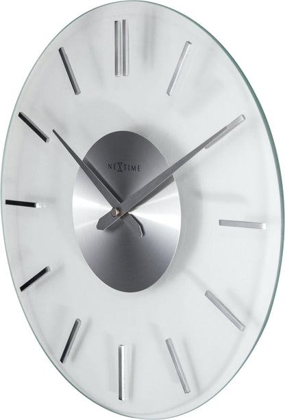 Wall clock - 26 cm - Aluminum - Glass - 'Stripe' Wall clock NeXtime Clocks
