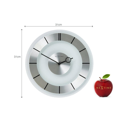 Wall clock - 31 cm - Metal - Glass - 'Retro' Wall clock NeXtime Clocks