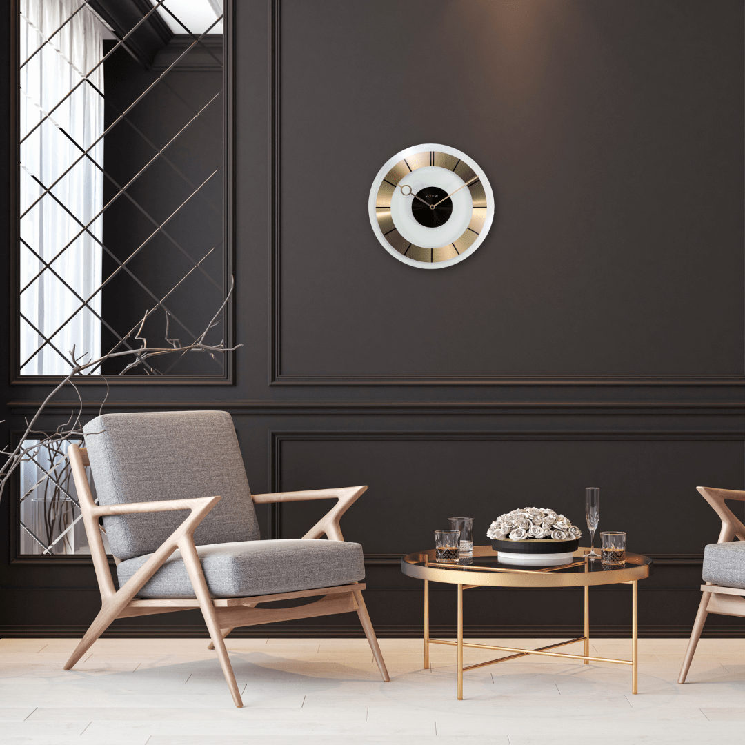 Wall clock - 31 cm - Glass - 'Retro' Wall clock NeXtime Clocks