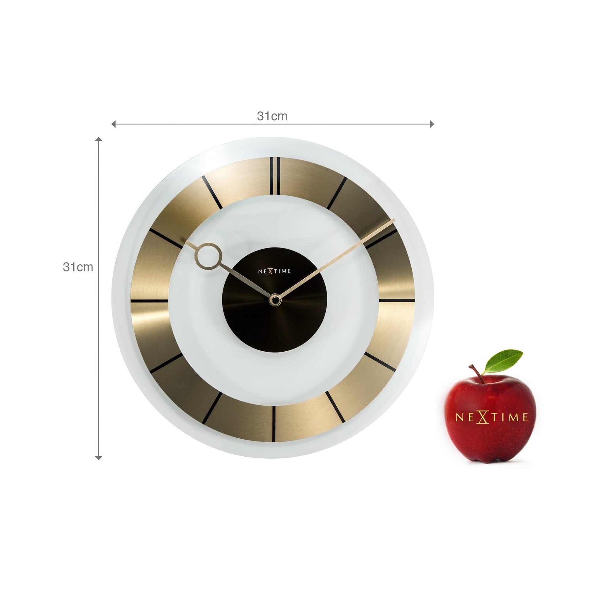 Wall clock - 31 cm - Glass - 'Retro' Wall clock NeXtime Clocks