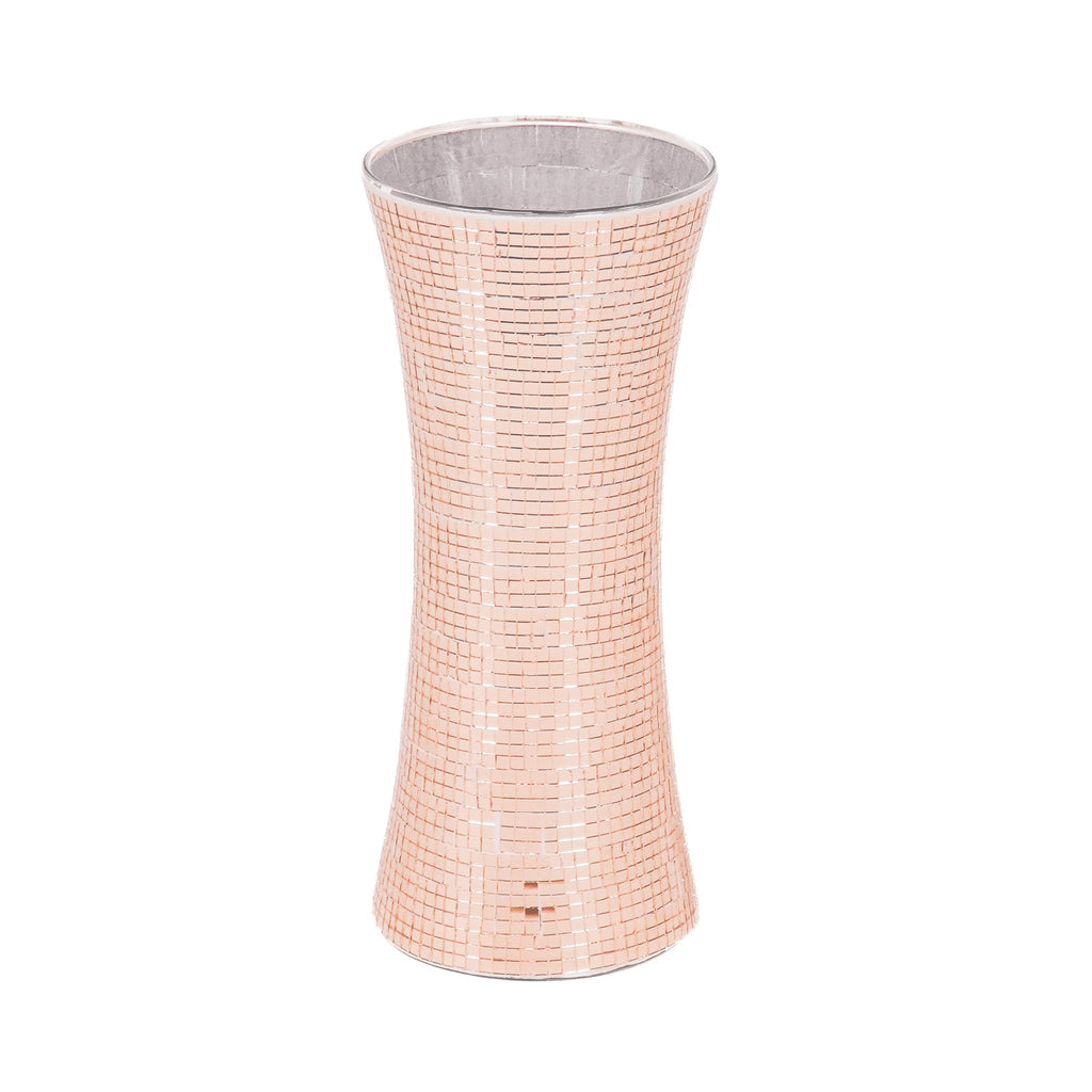 Housevitamin Vaas - Disco - Glas - Roségoud - 12,5x12,5x30cm - Home & Garden > Decor > Vases