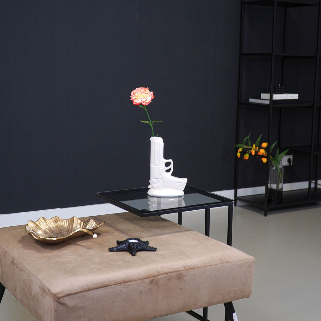 Housevitamin Vaas - Geweer - Keramiek - Wit - 15x9x23cm - Home & Garden > Decor > Vases