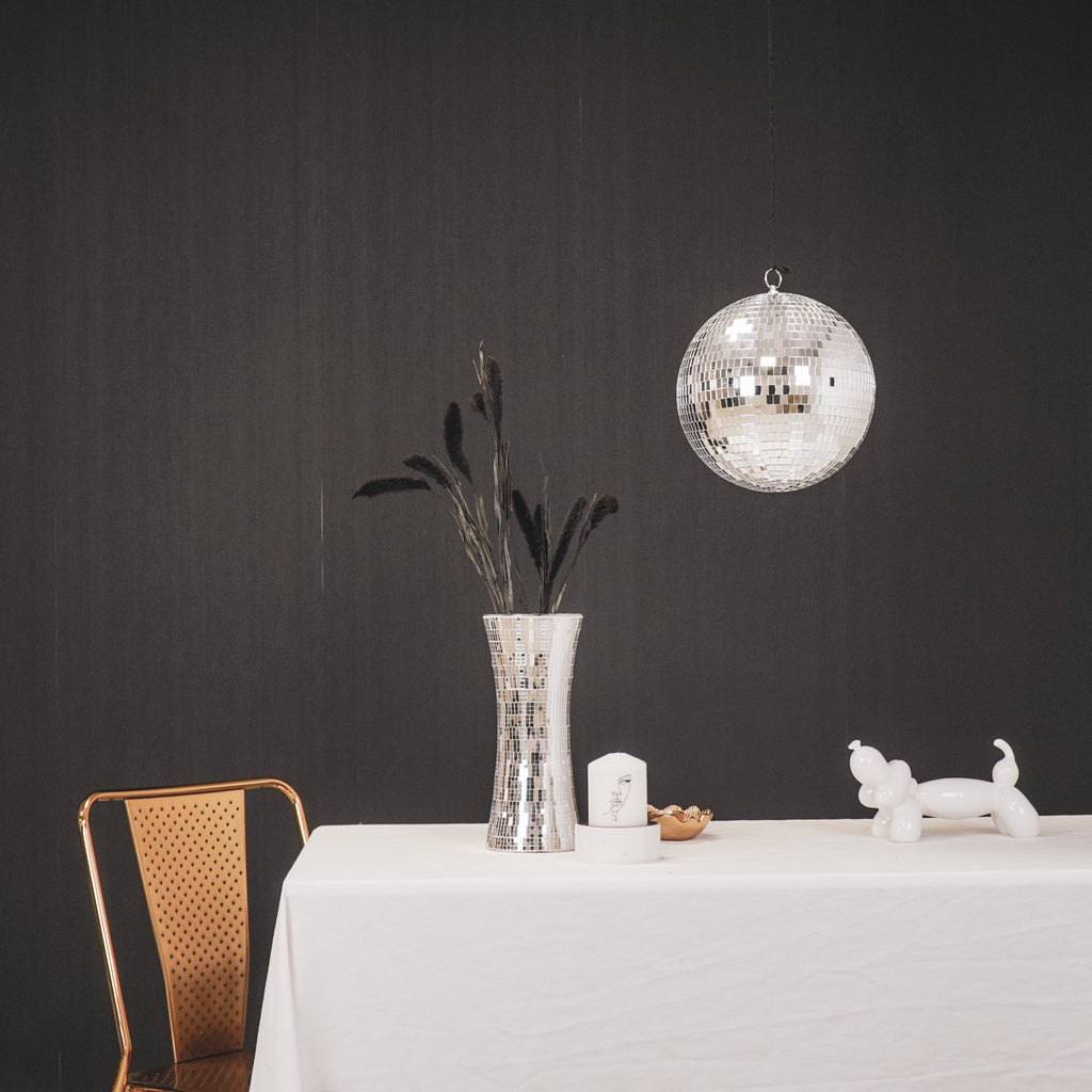 Housevitamin Vaas - Disco - Glas - Zilver - 12,5x12,5x30cm - Home & Garden > Decor > Vases